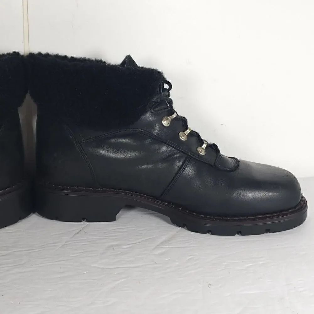 Sorel Women's Chamonix US 10M Black Leather Lined Lace Up Shearling Winter Boots - Picture 7 of 13